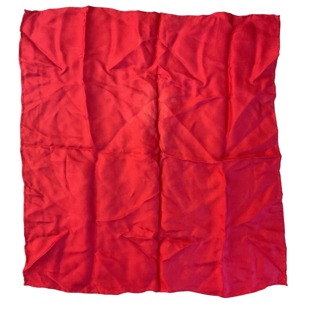 Vintage Silk Pocket Square Scarf Red Hand Rolled Edge Dandy Classic Elegant